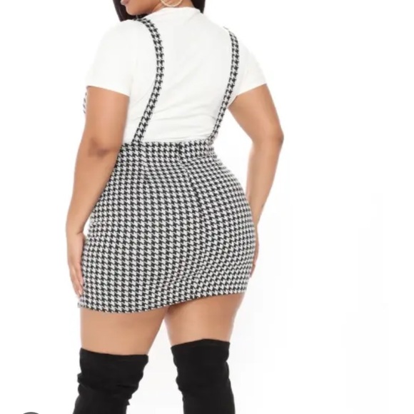 Black & White Overall Skirt (PLUS) - Picture 4 of 4